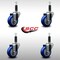 Service Caster 3.5'' SS Blue Poly Wheel Swivel 1'' Expanding Stem Caster Set, 4PK SCC-SSEX20S3514-PPUB-BLUE-1-4 - alternate 2